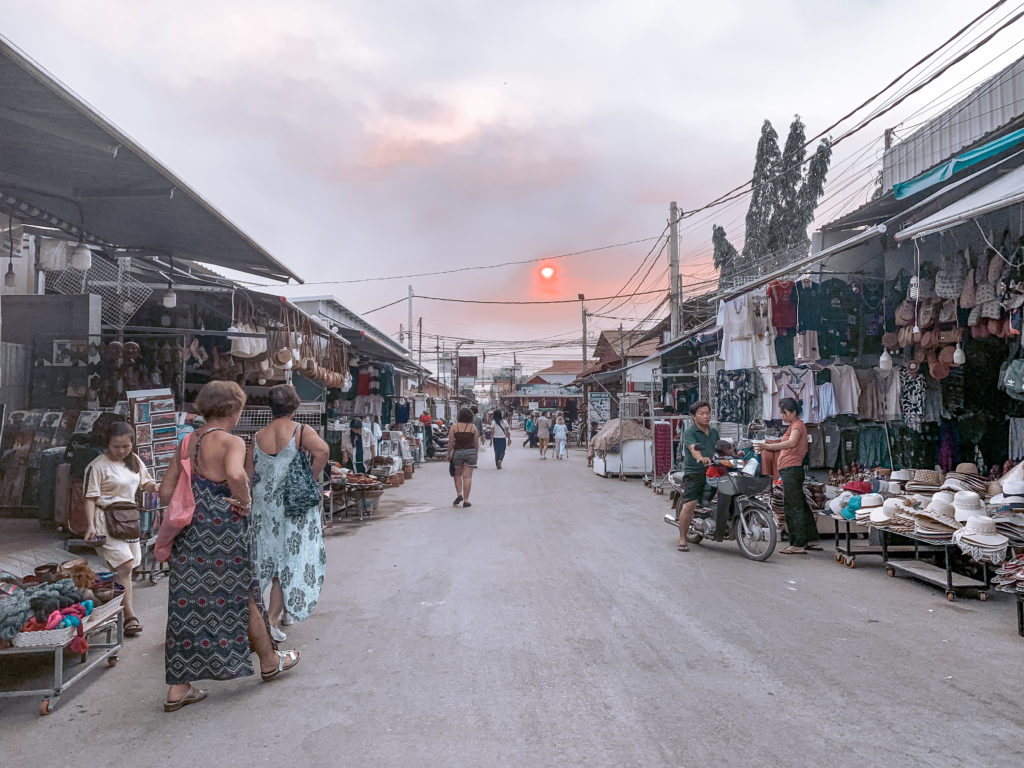 Cambodia market at day time